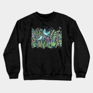 Little Garden Birds in Watercolor Crewneck Sweatshirt